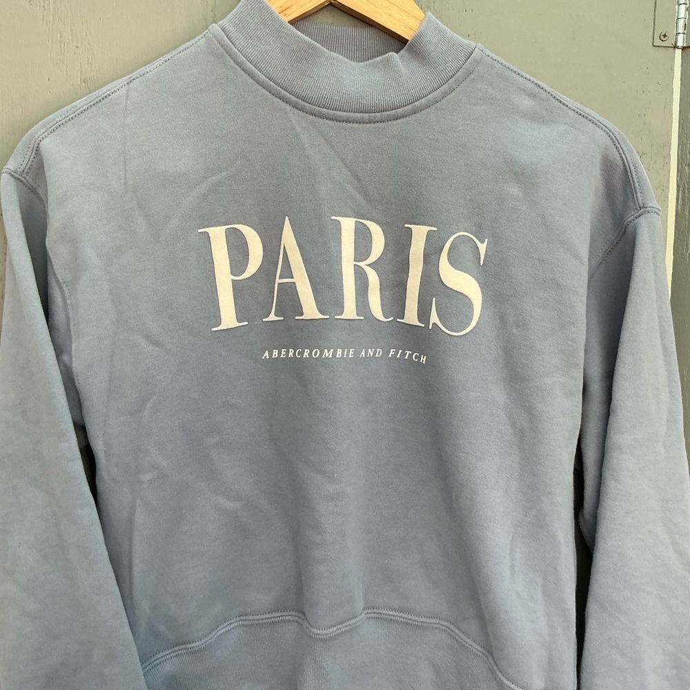 Abercrombie & Fitch Sweatshirt Soft AF Collection Paris Cropped Oversized ZS XXS - Picture 6 of 6